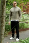 JEFF FRANKIE HALF ZIP KNIT Dark Beige