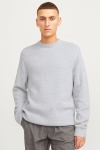 Jack & Jones Milano Stitch Knit Crew Neck Light Grey Melange