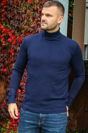 MALCOLM ROLL NECK KNIT Navy