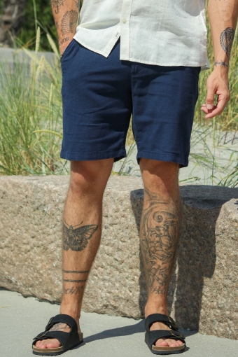 Regular Brody Linen Shorts Dark Sapphire