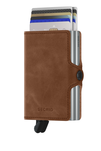 Twinwallet Cognac-Silver