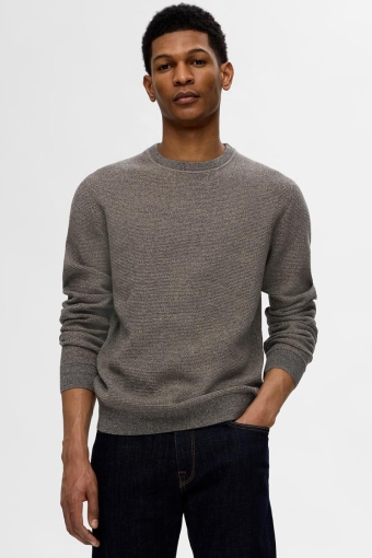 Ross Knit Structure Crew Neck Asphalt