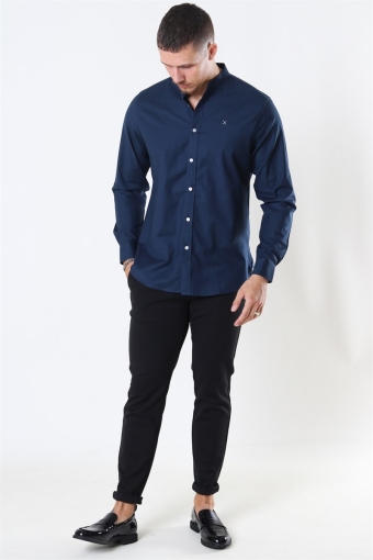 Oxford Mao Stretch L/S Navy