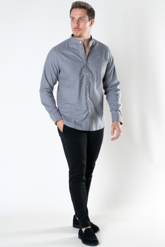 Oxford Mao Stretch L/S Light Grey Melangé