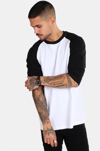 Raglan 3/4 sleeve   White/Black