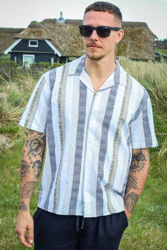 Relax New Linen Shirt SS Resort Egret AOP