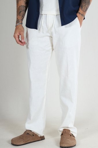 Brody Straight Fit Linen Pants Cloud Dancer