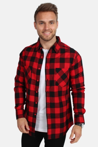 Checked Flanell Overhemd Red/Black