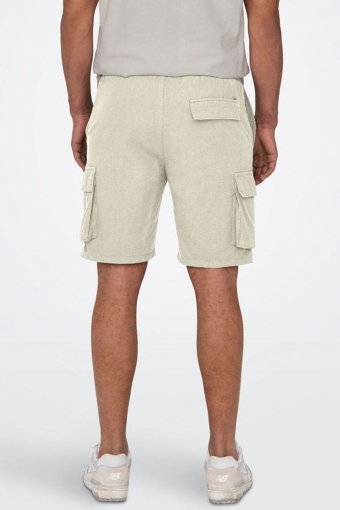 Sinus Loose Cotton Linen Cargo Shorts Silver Lining