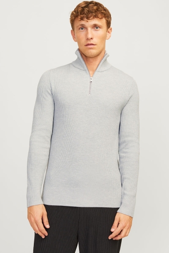 Perfect Knit Half Zip Light Grey Melange