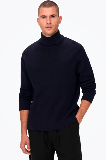 PHIL STRUC ROLL NECK KNIT Dark Navy