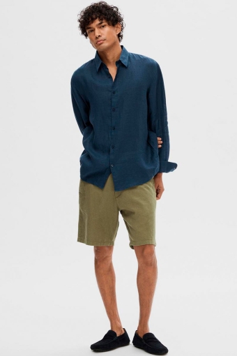 Regular Brody Linen Shorts Burnt Olive