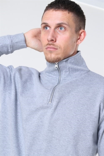 Quarter Zip Sweat Oxford Grey