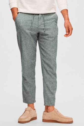 SLIM TAPE-BRODY LINEN PANTS Sky Captain