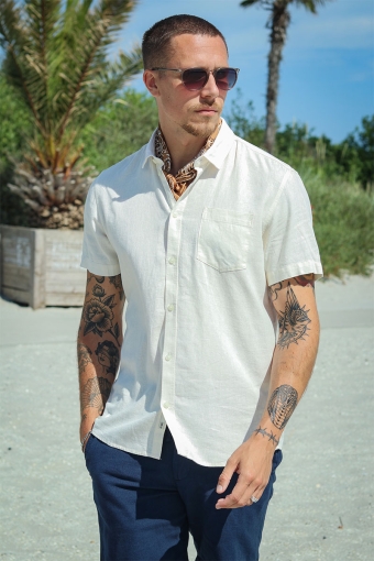 Allan SS Linen Shirt Off White