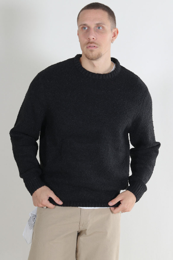 Rory Boucle Crew Knit Black