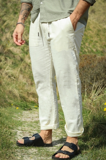 Barcelona Cotton Linen Pants Ecru