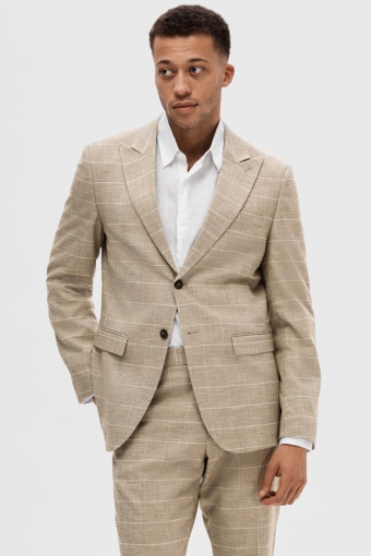 Oasis Linen Check Blazer Sand