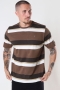 Clean Cut Copenhagen Bradley Cotton Tee Brown Stripes