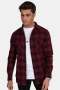 URBAN CLASSICS Checked Flanell Overhemd Black/Burgundy